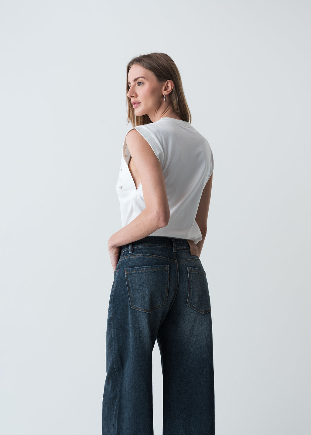 Camiseta con detalles en mangas - Crudo 14_503G075_CRU111001_5