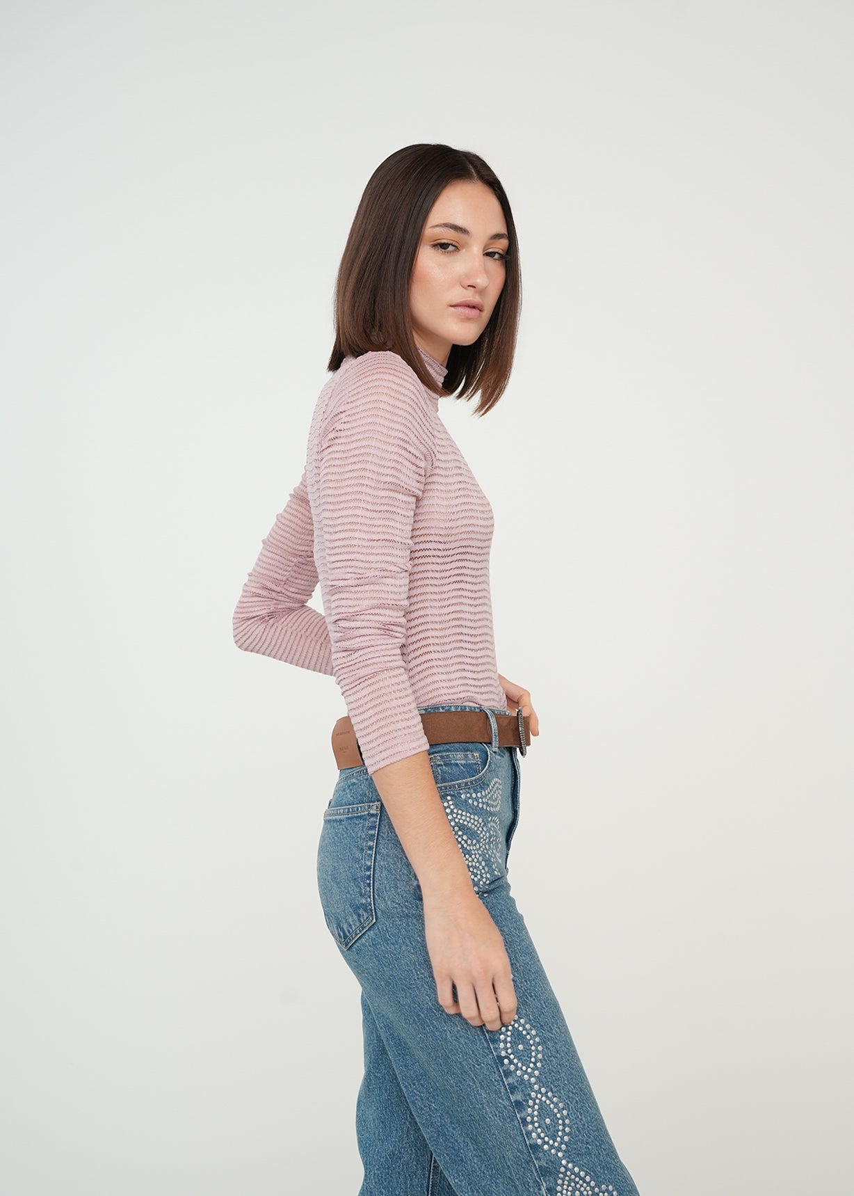 Camiseta ajustada manga larga - Rosa 14_509G059_ROS152706_5