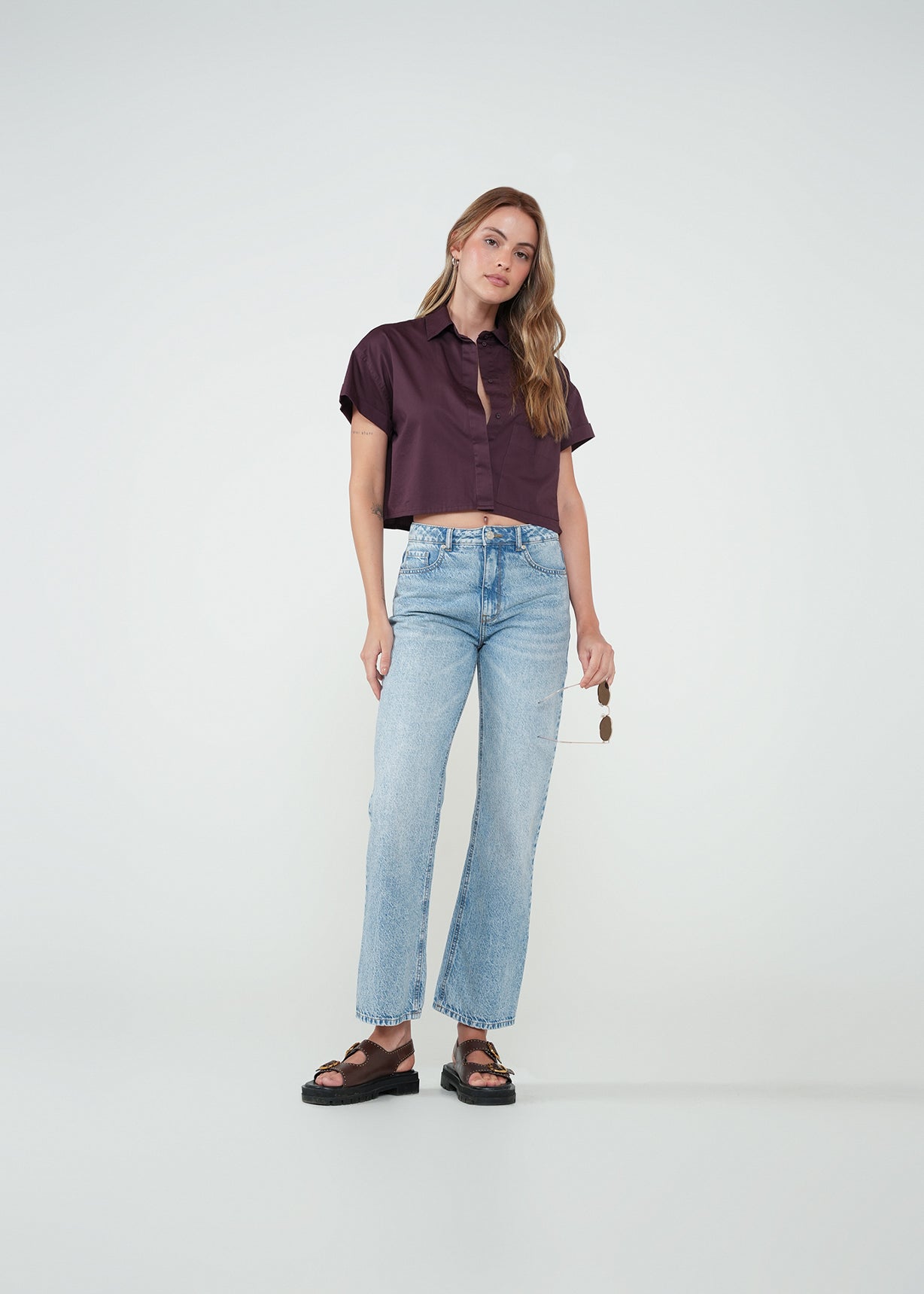 Camisa corta con bolsillo - Morado 14_512H306_MOR191619_3