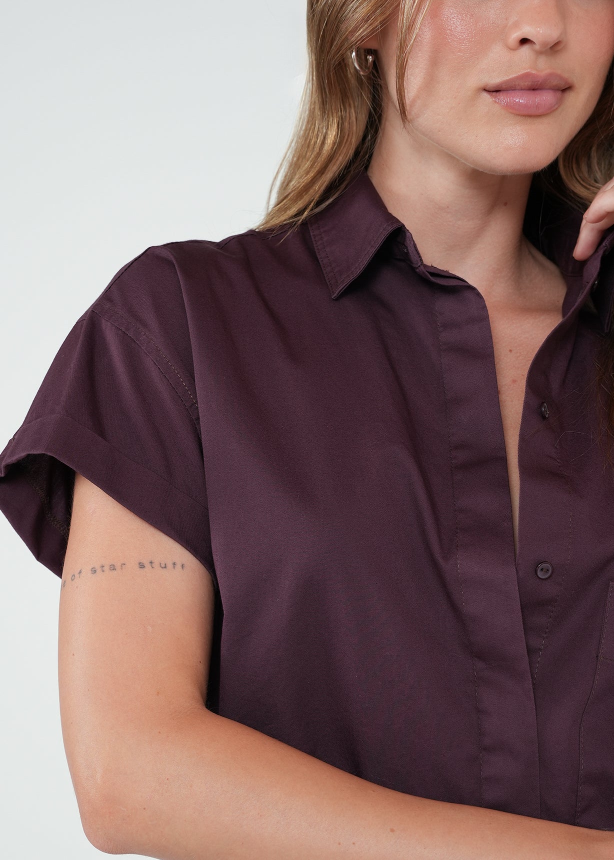 Camisa corta con bolsillo - Morado 14_512H306_MOR191619_4