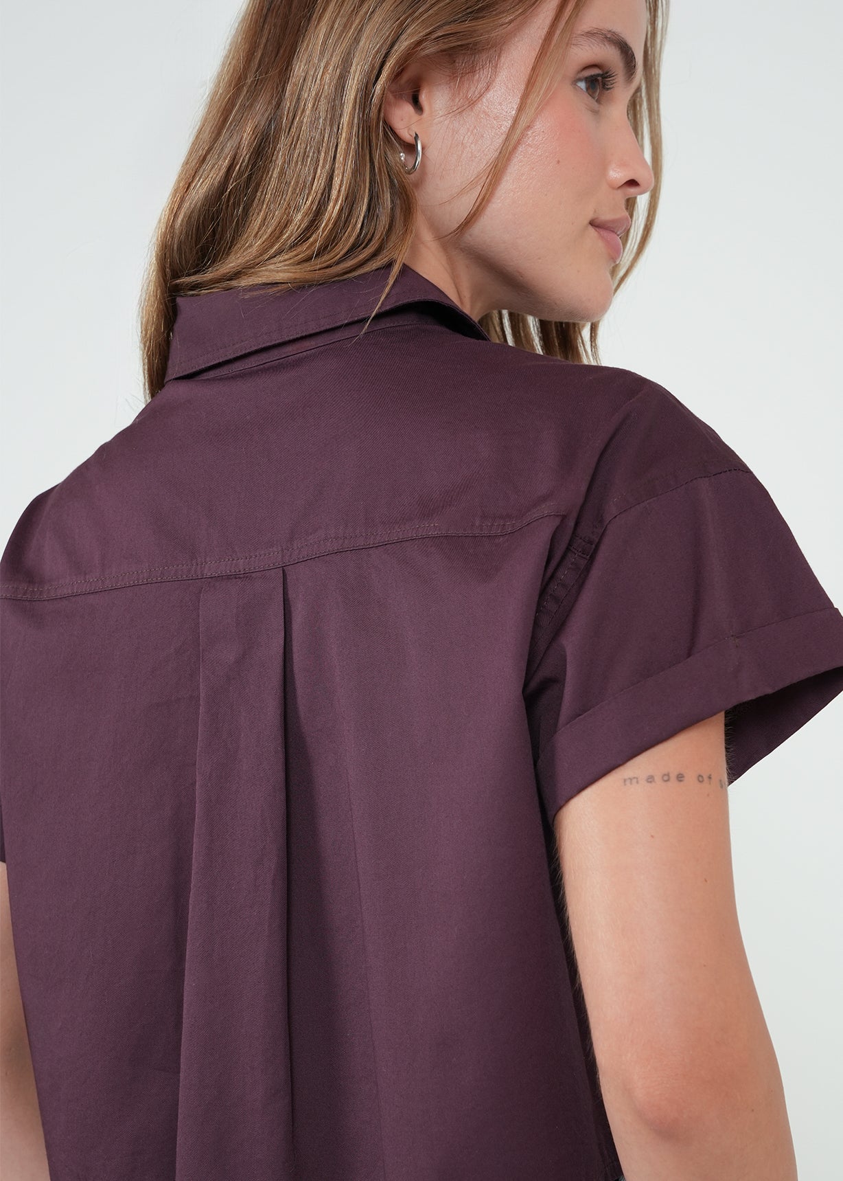 Camisa corta con bolsillo - Morado 14_512H306_MOR191619_7