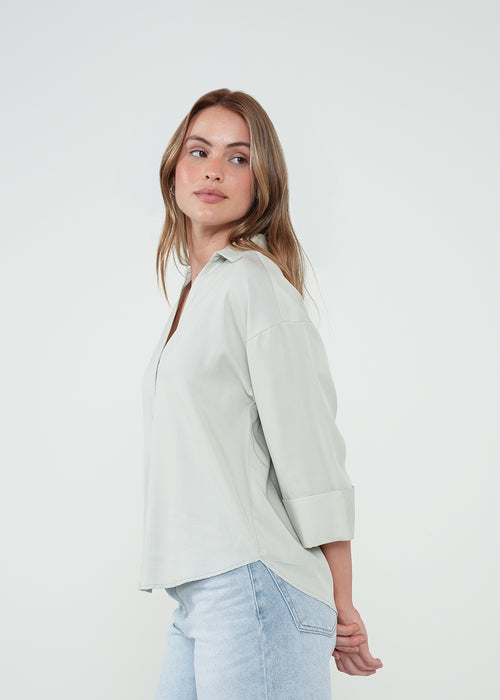Camisa clásica amplia - Gris 14_512H309_GRI144804_3
