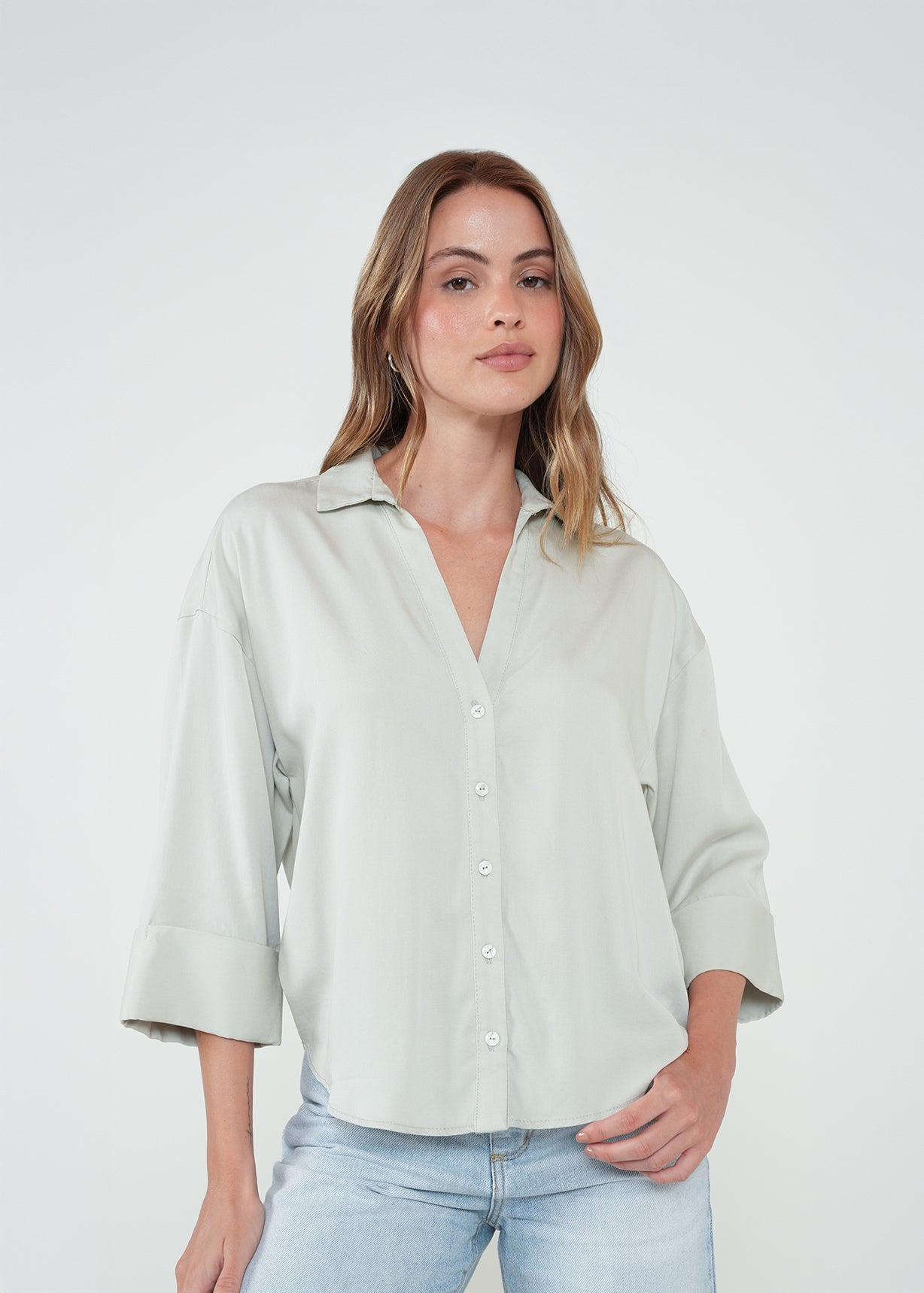 Camisa clásica amplia - Gris 14_512H309_GRI144804_5