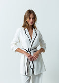 Chaqueta larga tipo blazer - Crudo 14_521G001_CRU110605_0