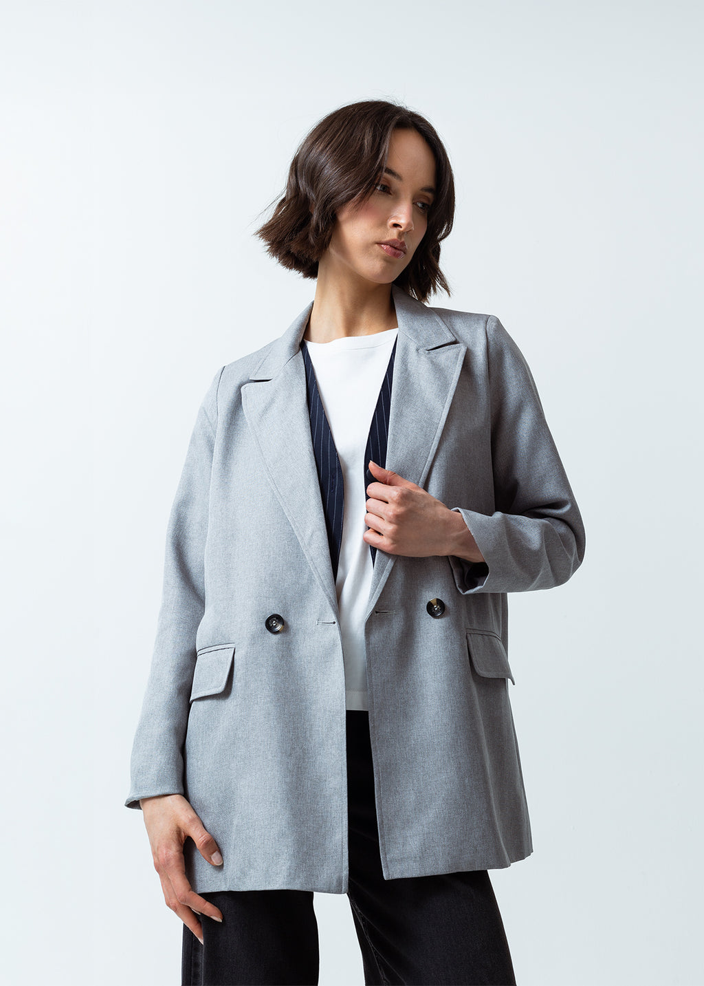 Chaqueta tipo blazer - Gris 14_521G035_GRI144103_0