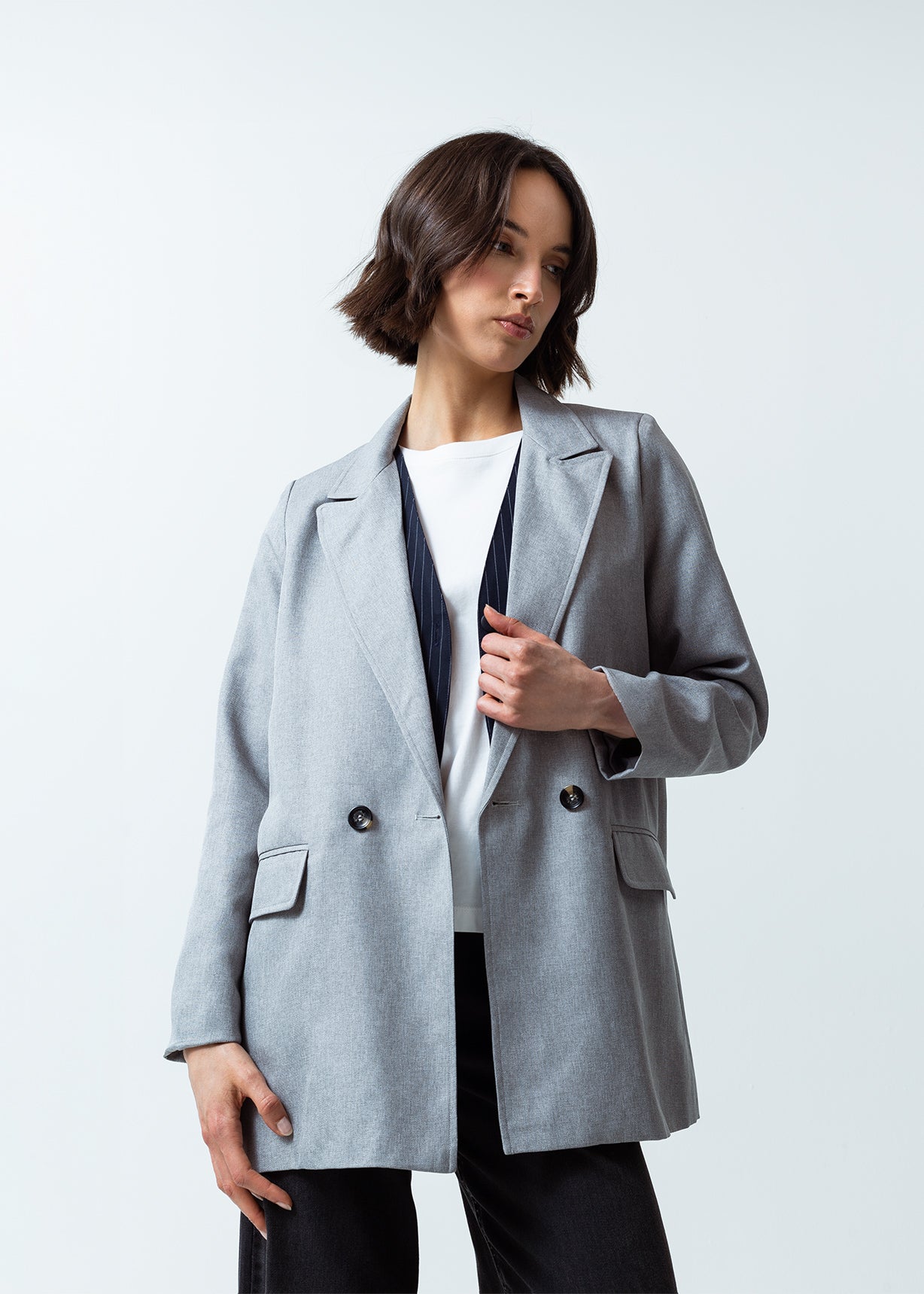 Chaqueta tipo blazer - Gris 14_521G035_GRI144103_0