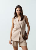 Chaleco tipo blazer - Beige 14_521G055_BEI151304_0