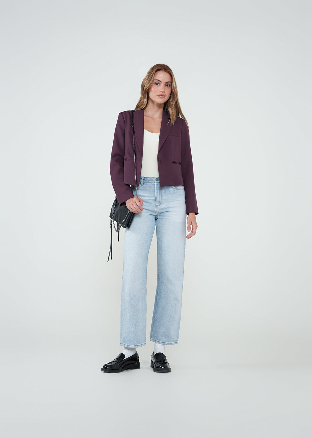 Blazer corto con botón - Morado 14_522H004_MOR191619_0