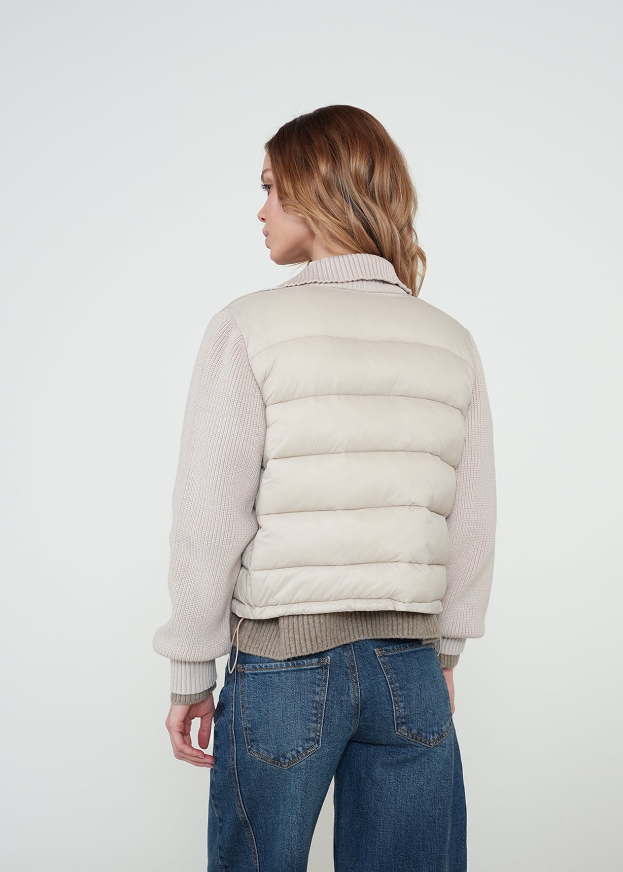 Chaqueta abullonada y tejida - Gris 14_522H008_GRI154503_7