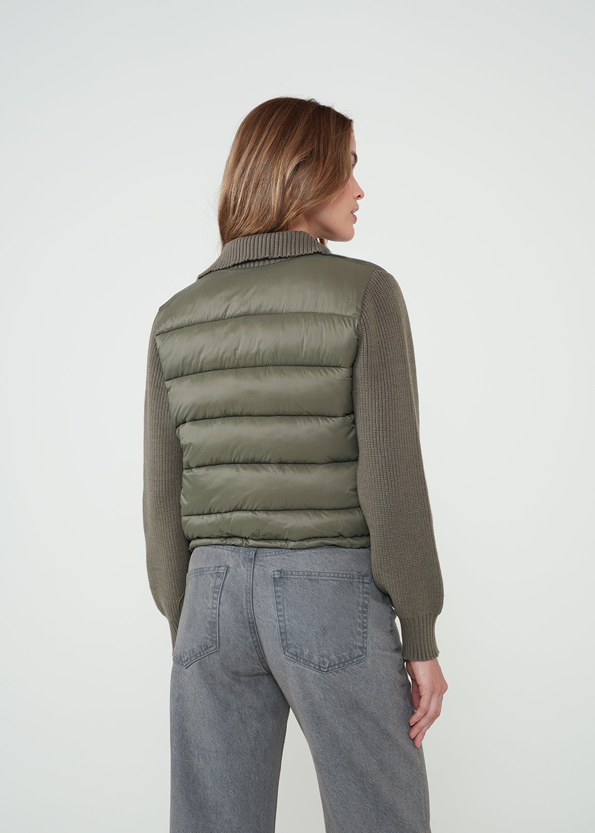 Chaqueta abullonada y tejida - Gris 14_522H008_GRI180516_7