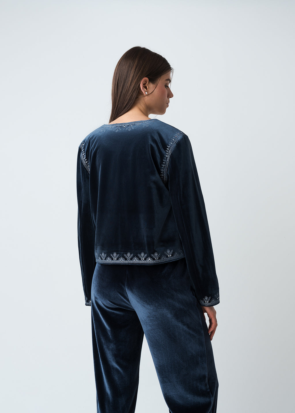 Chaqueta con detalles bordados - Azul 14_523G075_AZU194020_5