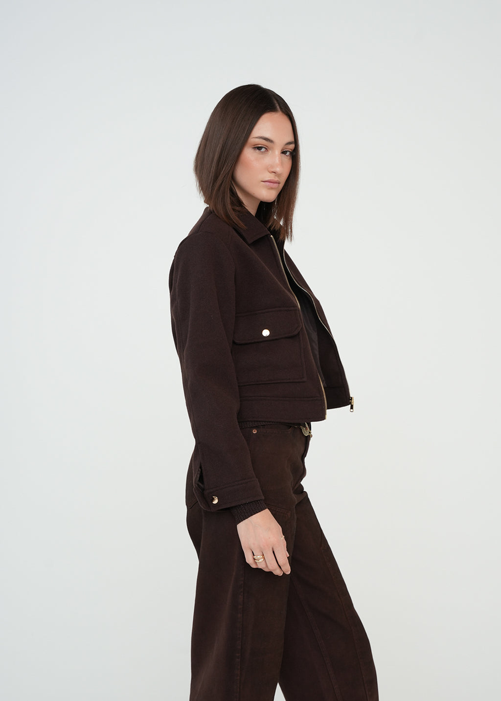 Chaqueta con detalles dorados - Café 14_529G005_CAF191111_3