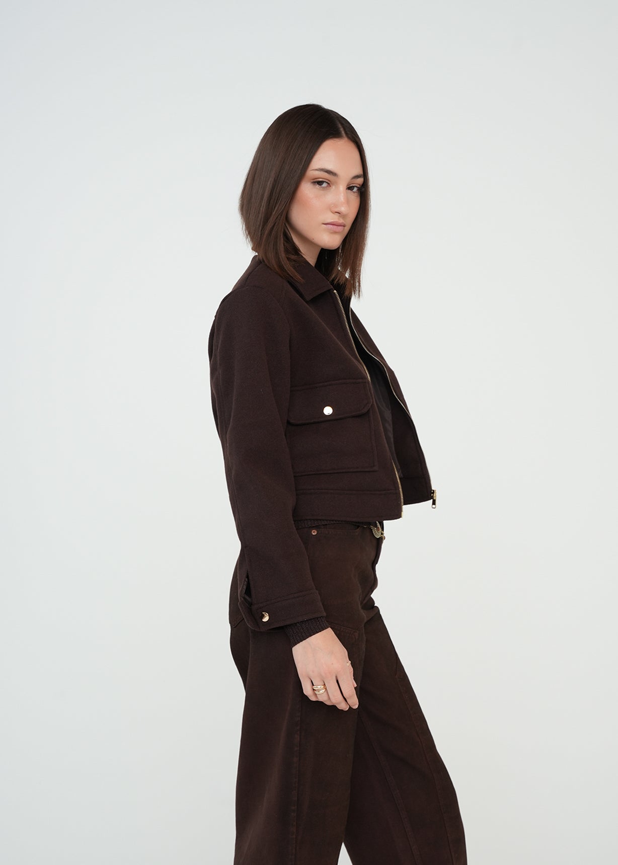 Chaqueta con detalles dorados - Café 14_529G005_CAF191111_3