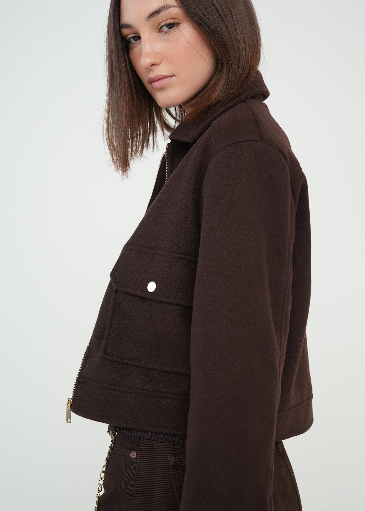 Chaqueta con detalles dorados - Café 14_529G005_CAF191111_4