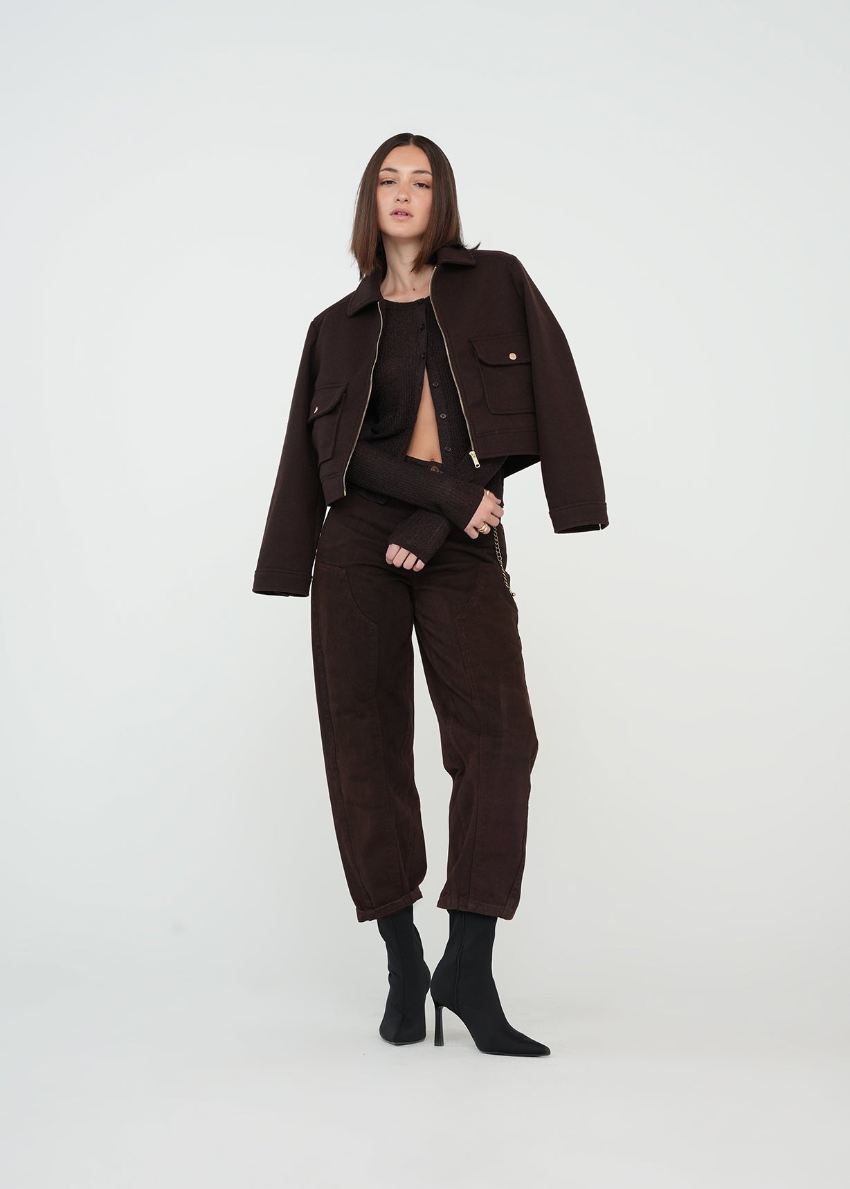 Chaqueta con detalles dorados - Café 14_529G005_CAF191111_7