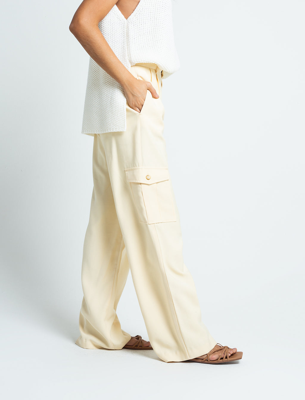 Pantalón de tela fluida - Amarillo 14_531F316_AMA120817_4