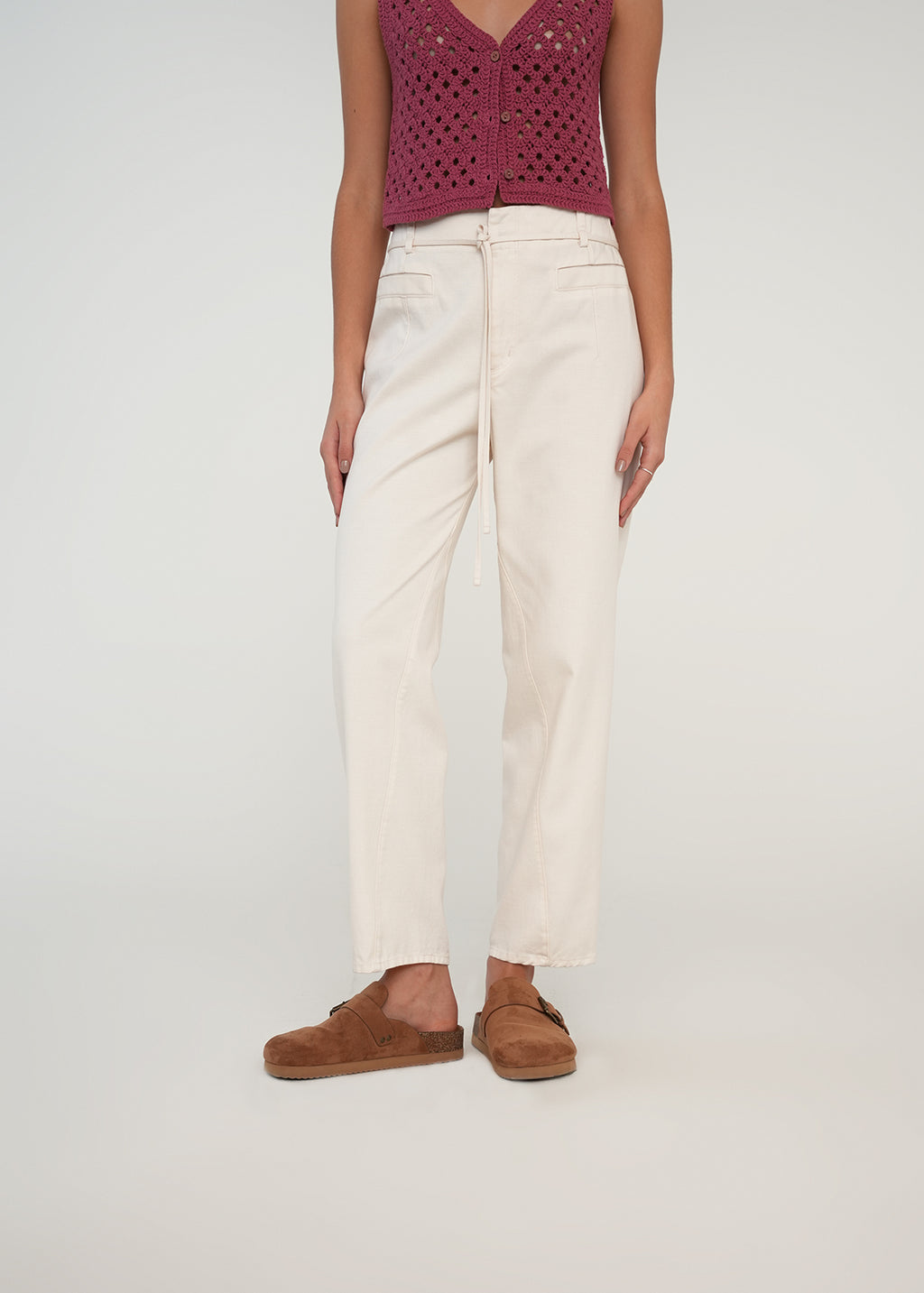 Pantalón Baggy con cordón en cintura - Crudo 14_539G354_CRU110605_0