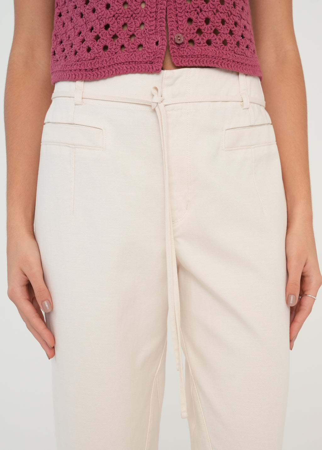 Pantalón Baggy con cordón en cintura - Crudo 14_539G354_CRU110605_4