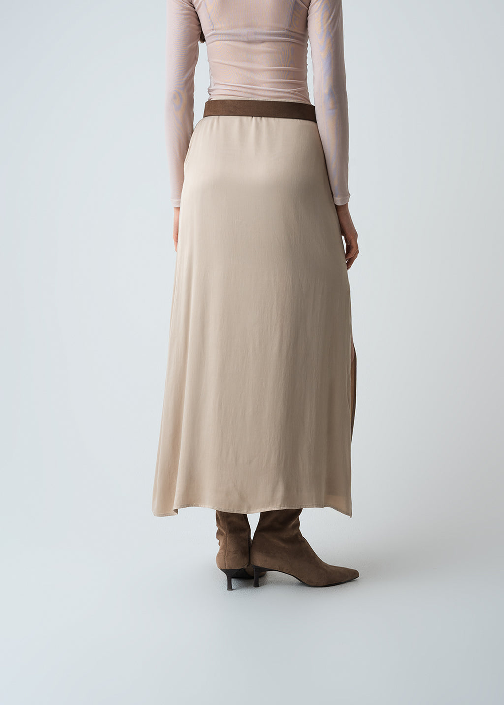 Falda con abertura en costado - Beige 14_543G370_BEI131012_5