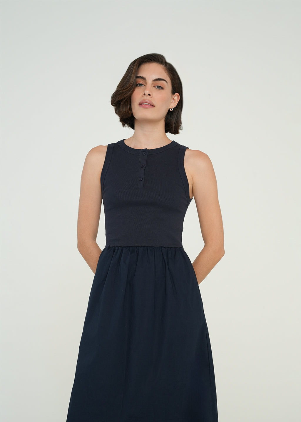 Vestido midi para planes semiformales - Azul 14_571H001_AZU194023_3