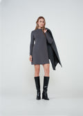 Vestido corto de manga larga - Gris 14_572H004_GRI184005_0