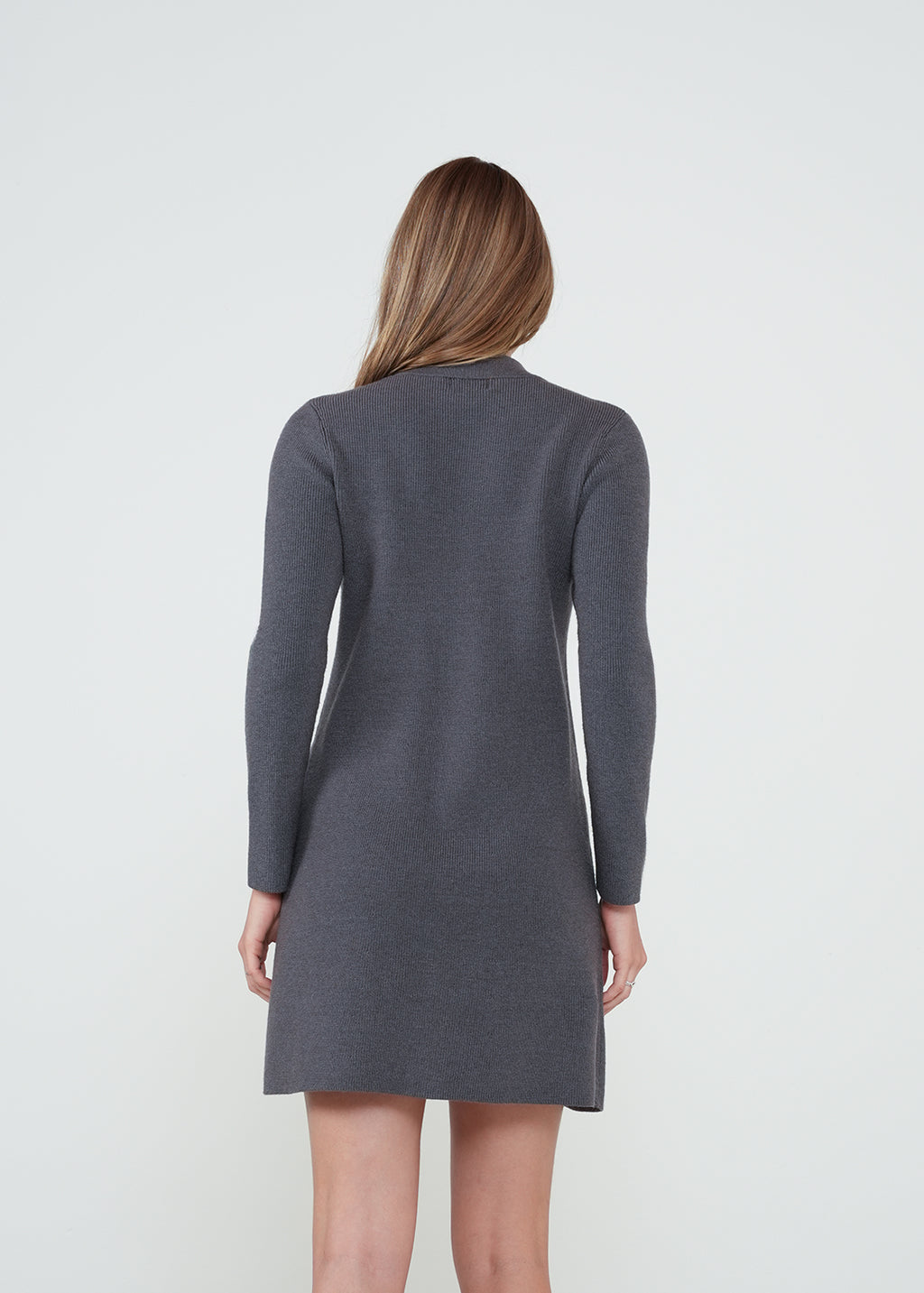 Vestido corto de manga larga - Gris 14_572H004_GRI184005_7