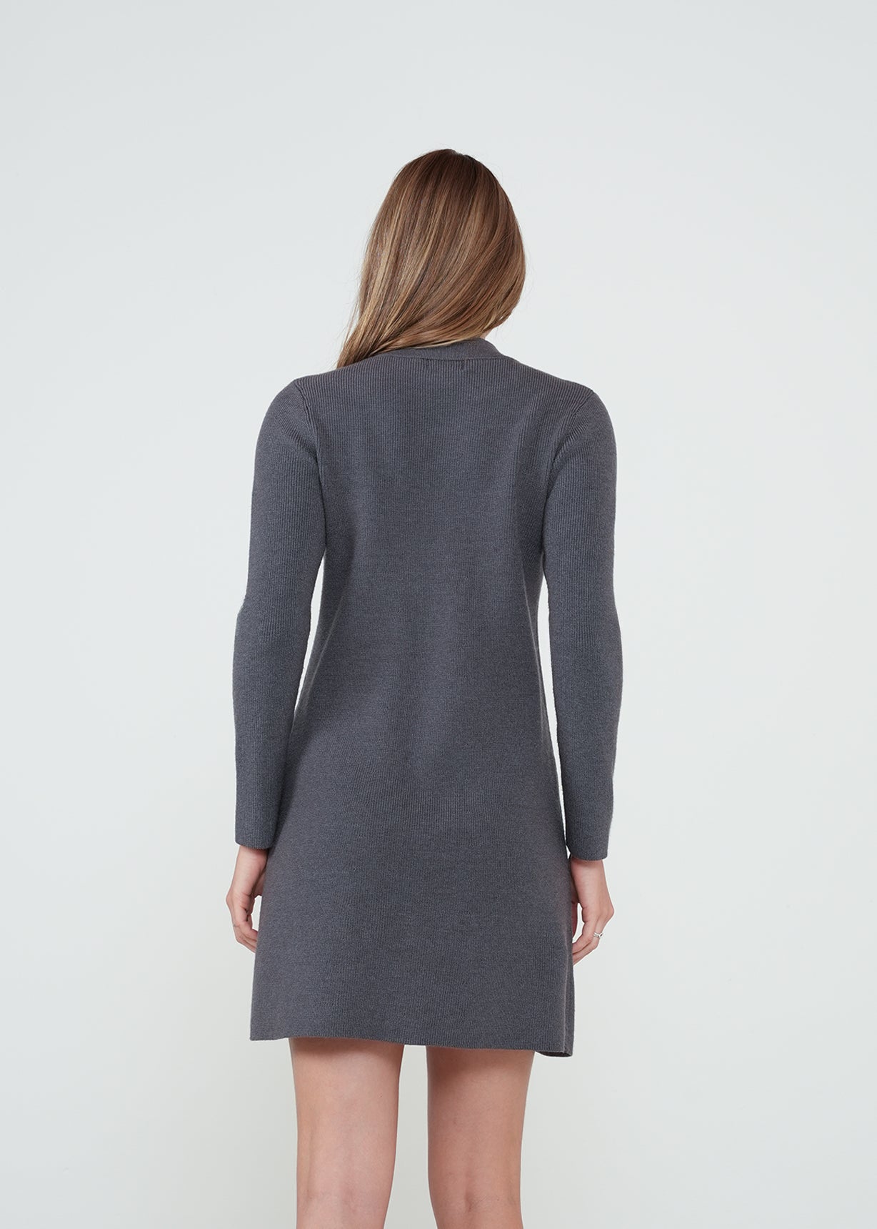 Vestido corto de manga larga - Gris 14_572H004_GRI184005_7