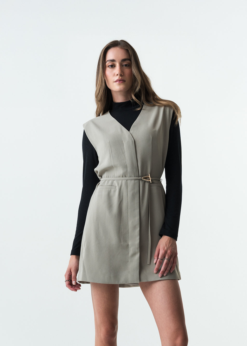 Vestido corto para eventos semiformales - Gris 14_573G035_GRI170205_0