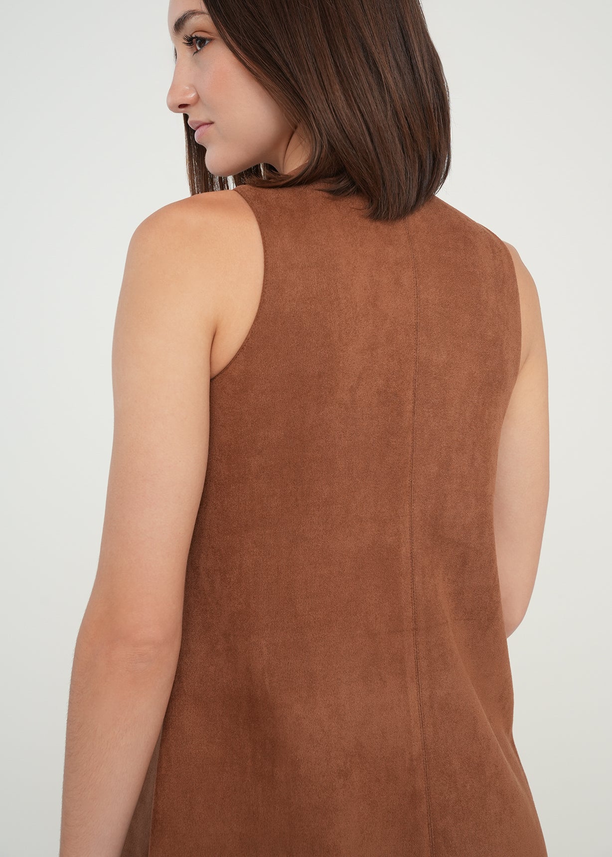 Vestido corto con taches - Café 14_579G367_CAF181048_6