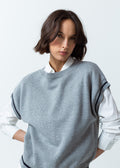 Camisa tejida de manga rodada - Gris 14_581G005_GRI144103_0