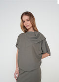 Camiseta con drapeado - Gris 14_582H002_GRI180516_0