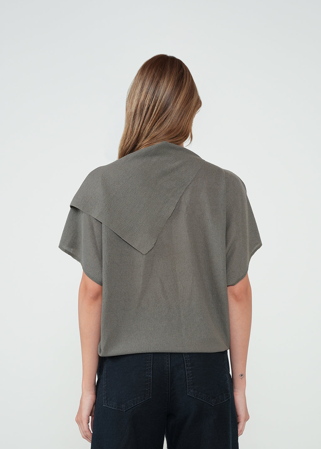 Camiseta con drapeado - Gris 14_582H002_GRI180516_7