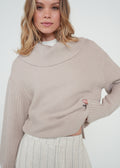 Buzo tejido de cuello alto - Gris 14_582H006_GRI154503_0