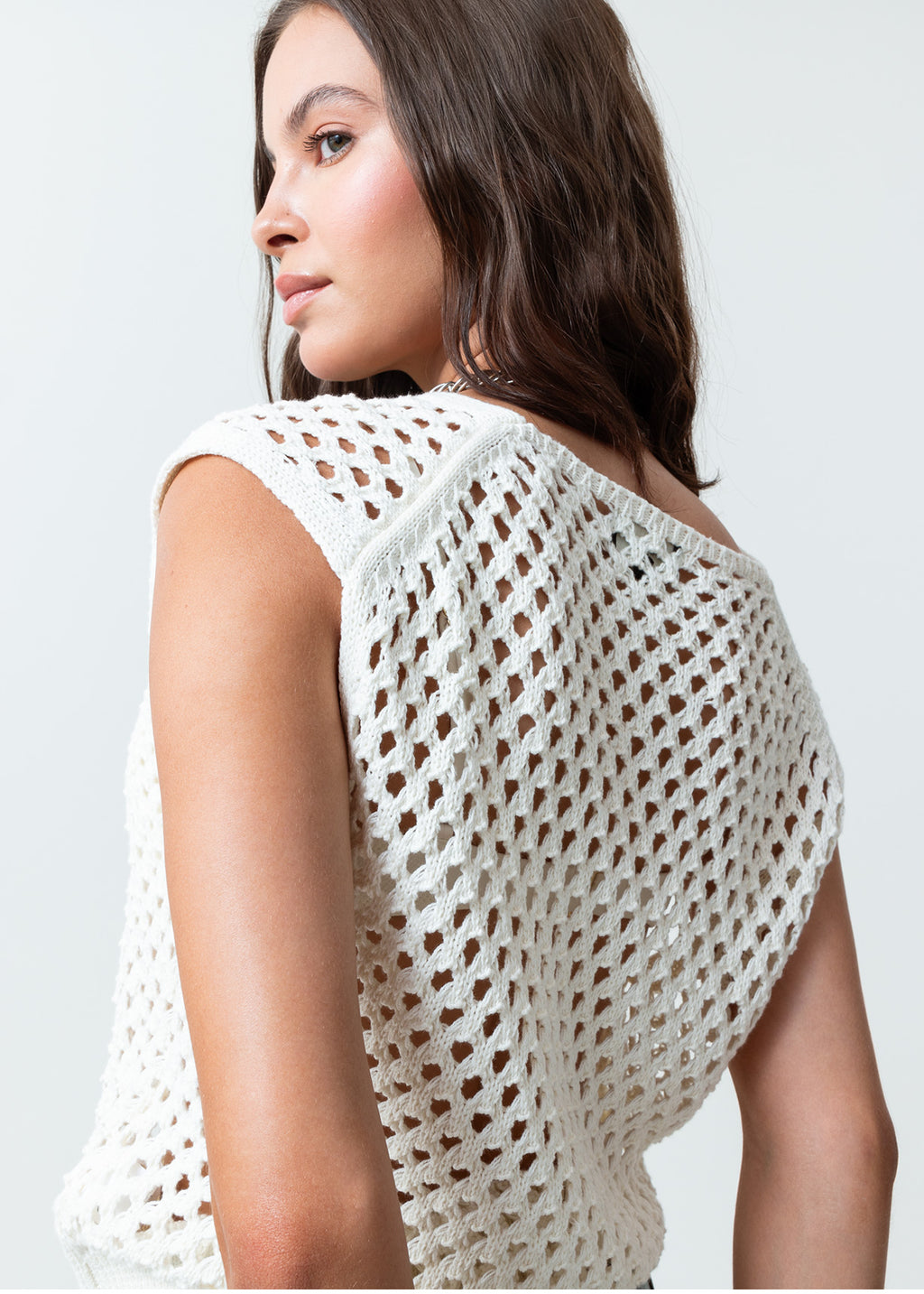 Camisa tejida de cuello en V - Crudo 14_589F003_CRU110605_6