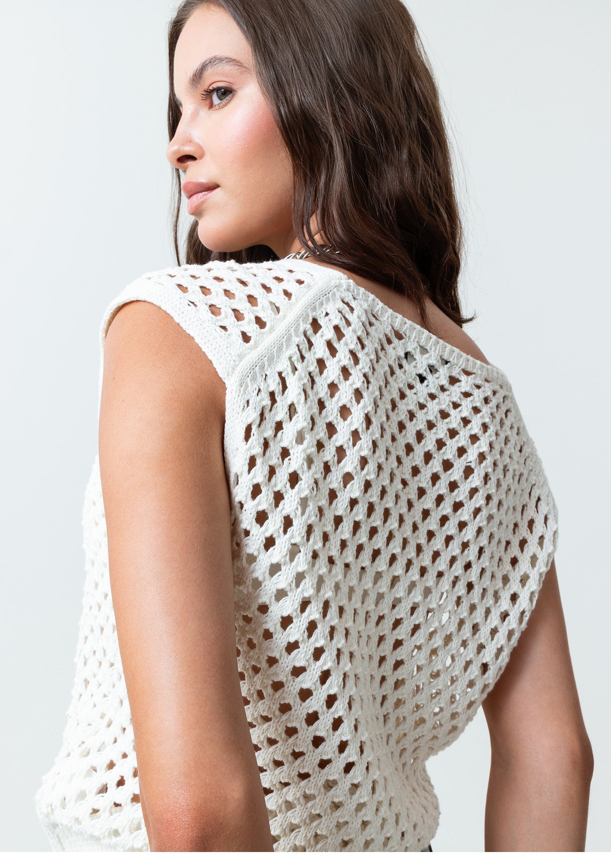 Camisa tejida de cuello en V - Crudo 14_589F003_CRU110605_6