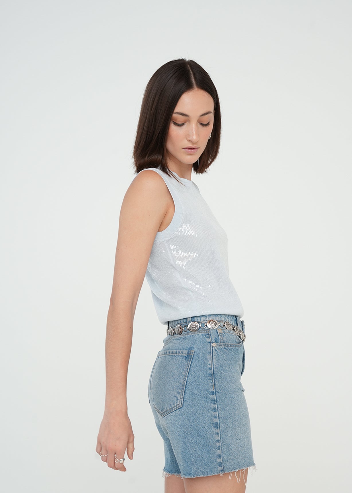 Camiseta tejida con lentejuelas - Azul 14_589G014_AZU134202_3