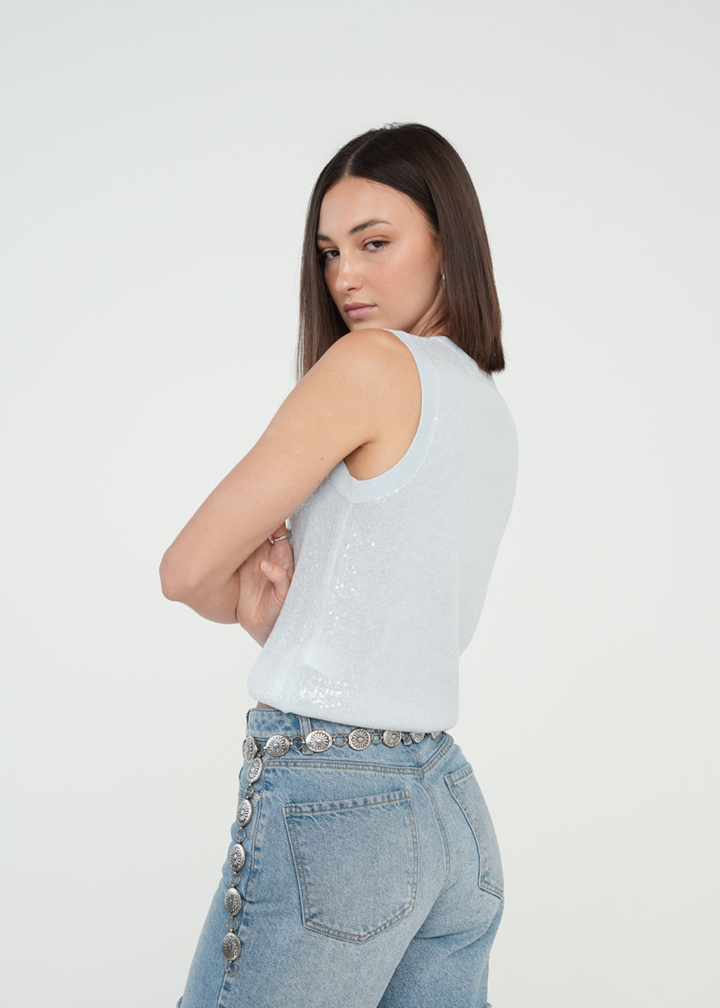 Camiseta tejida con lentejuelas - Azul 14_589G014_AZU134202_5