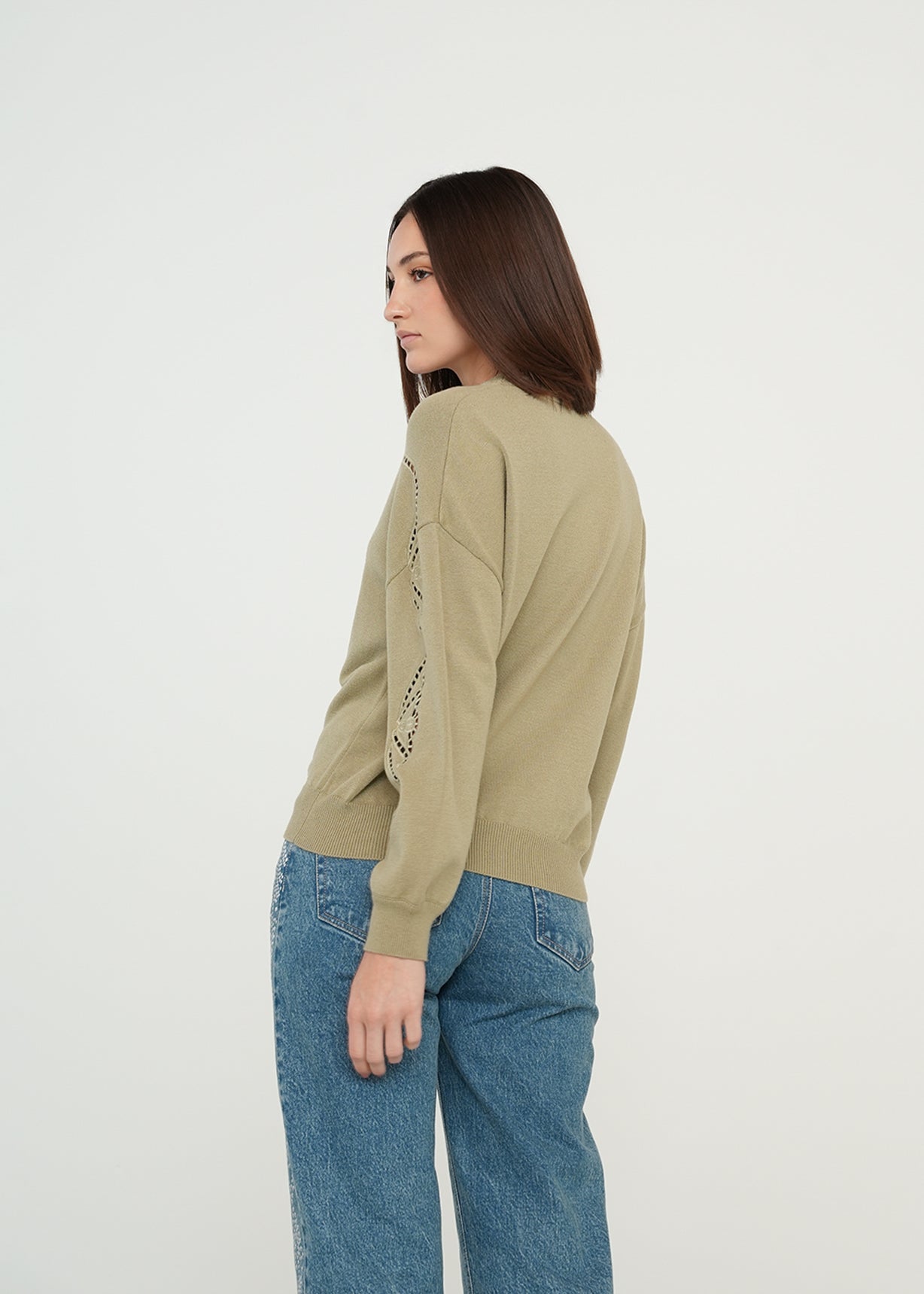 Buzo tejido con flores en mangas - Gris 14_589G054_GRI160613_7