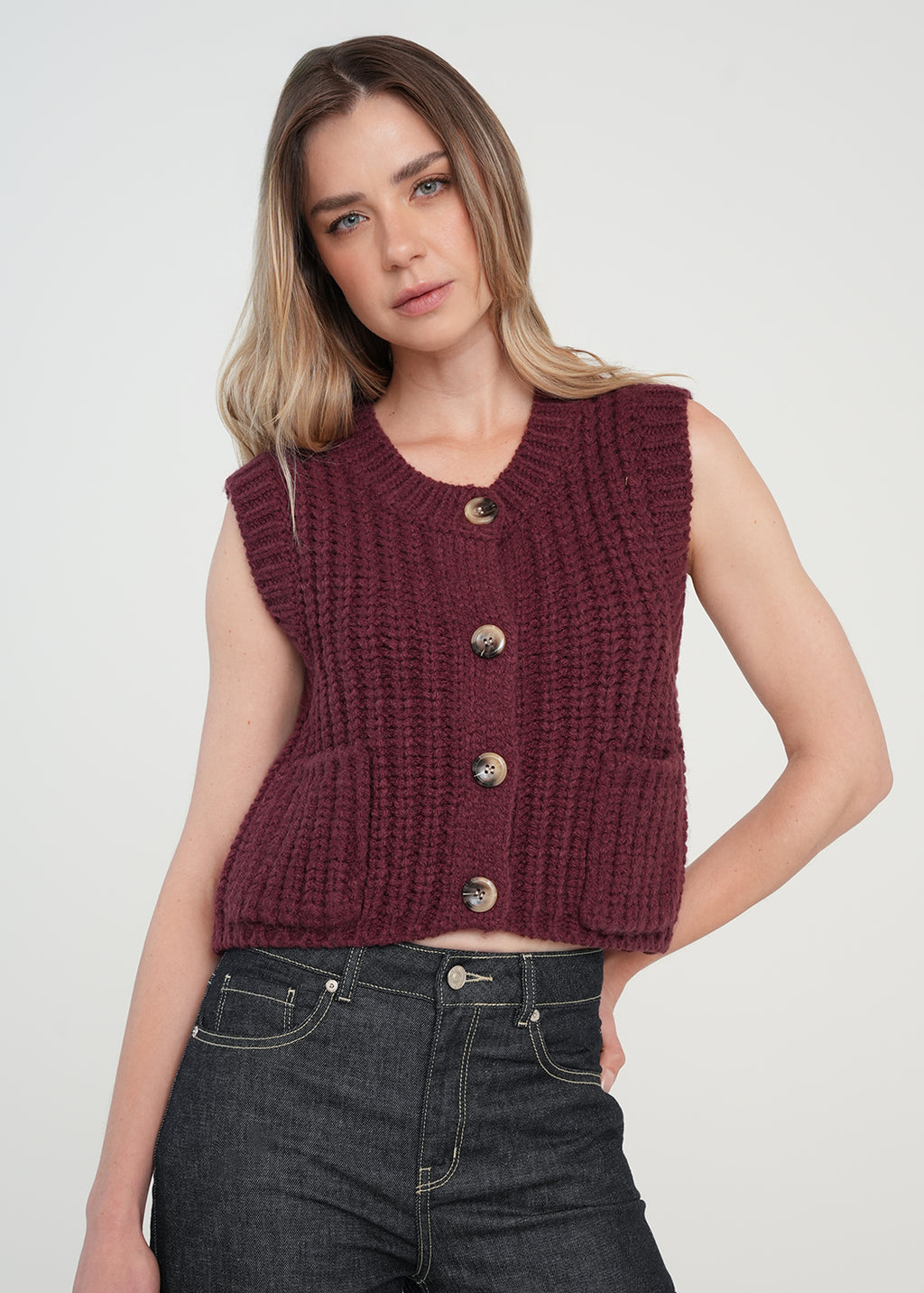 Camiseta tejida con botones - Morado 14_589G059_MOR191529_0