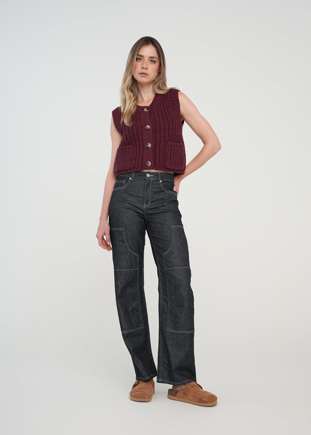 Camiseta tejida con botones - Morado 14_589G059_MOR191529_3