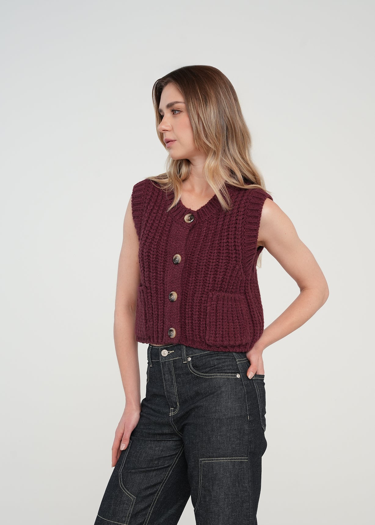 Camiseta tejida con botones - Morado 14_589G059_MOR191529_5