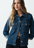 Chaqueta tipo Trucker en denim tono medio - Azul 14_720G501_AZU183928_0