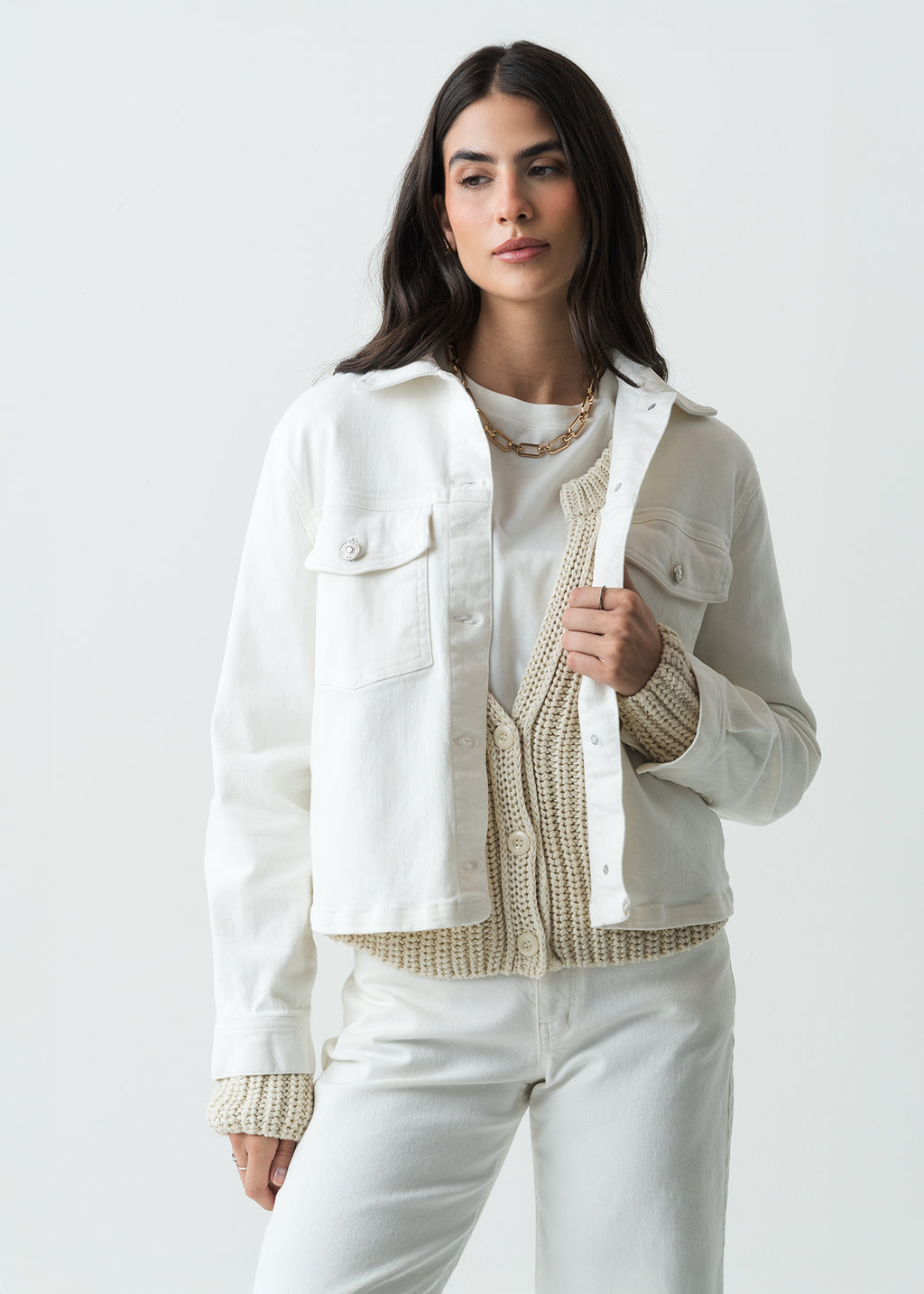 Chaqueta tipo Trucker en white denim - Crudo 14_720G503_CRU111001_0