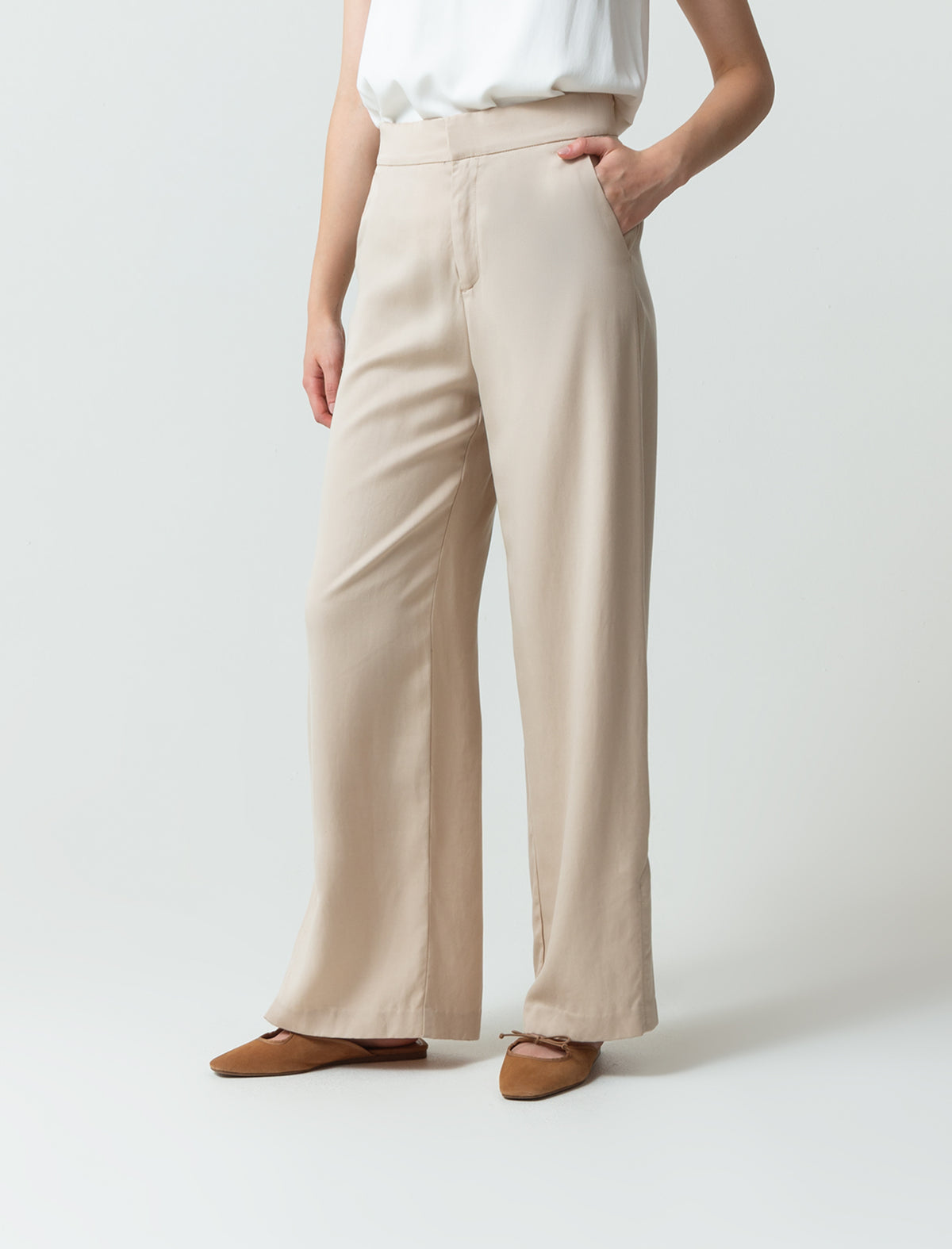 Pantalón Wide Leg fit - Beige 14_730C509_A01342_0