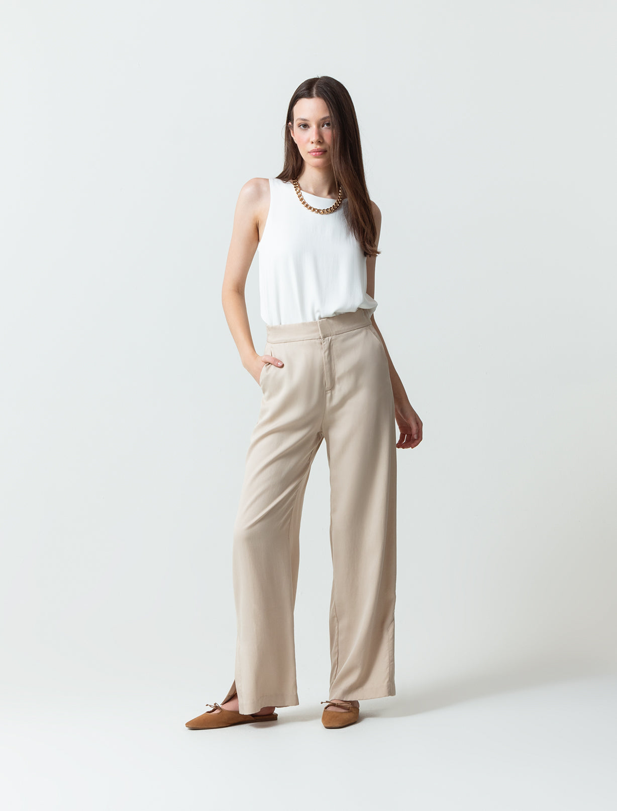 Pantalón Wide Leg fit - Beige 14_730C509_A01342_3