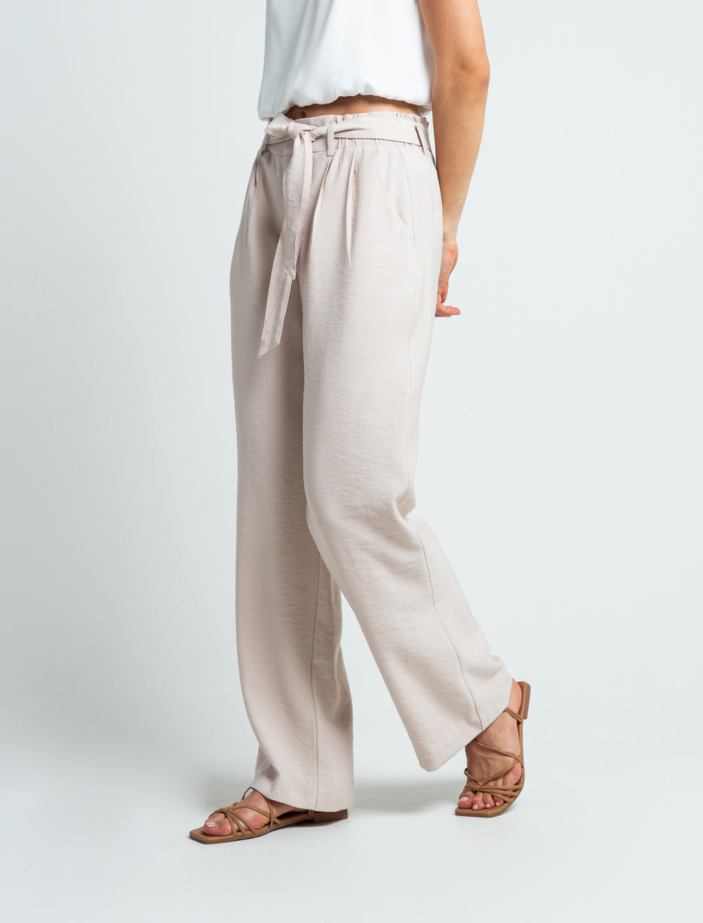 Pantalón con cinturón ajustable - Beige 14_730E503_BEI130607_3