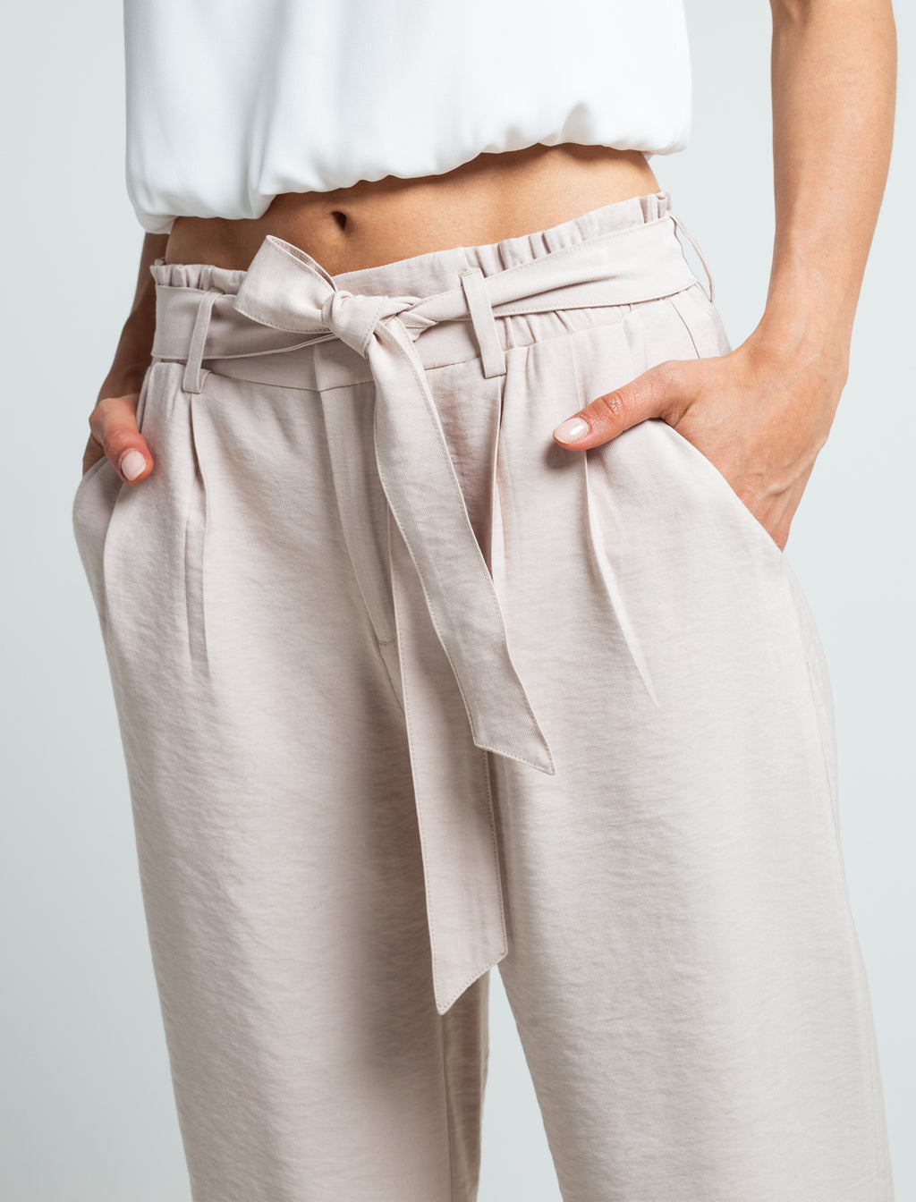 Pantalón con cinturón ajustable - Beige 14_730E503_BEI130607_7