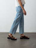 Jean para mujer tono medio Straight Cropped tiro súper alto Pauline infaltable - Azul 14_790D005_A03693_0